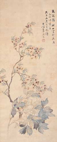 翟继昌 乙亥（1815）作 春风图 立轴